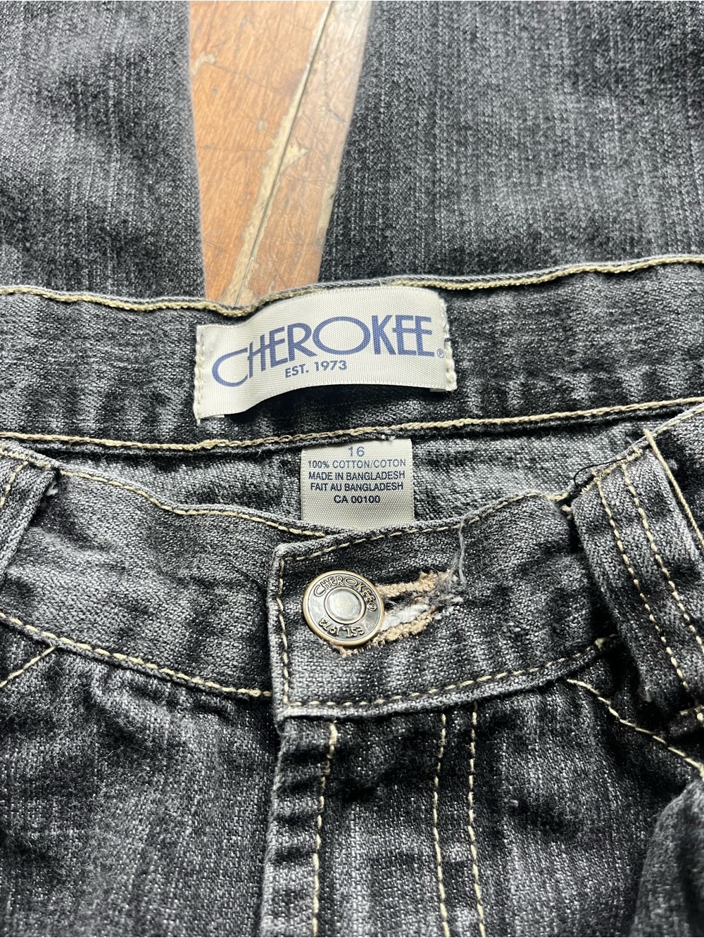 Vintage Cherokee Black Carpenter Jeans Y2K Girls Size 16 - Picture 6 of 7